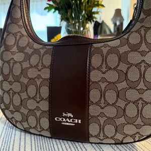 Coach Brown and Tan Shoulder Bag